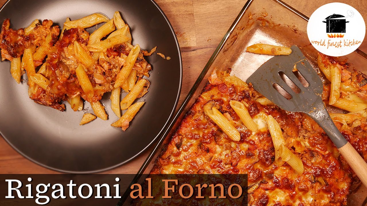 Rigatoni al Forno-Mittagessen für die ganze Familie -Auflauf -ASMR