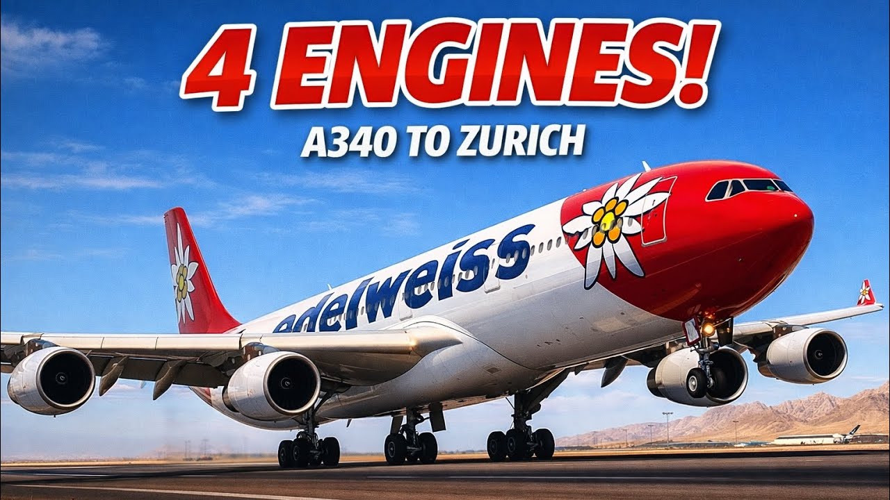 Edelweiss Airbus A340 Departure from Muscat ✈️ | Taxi & Takeoff to Zurich | World of Airports