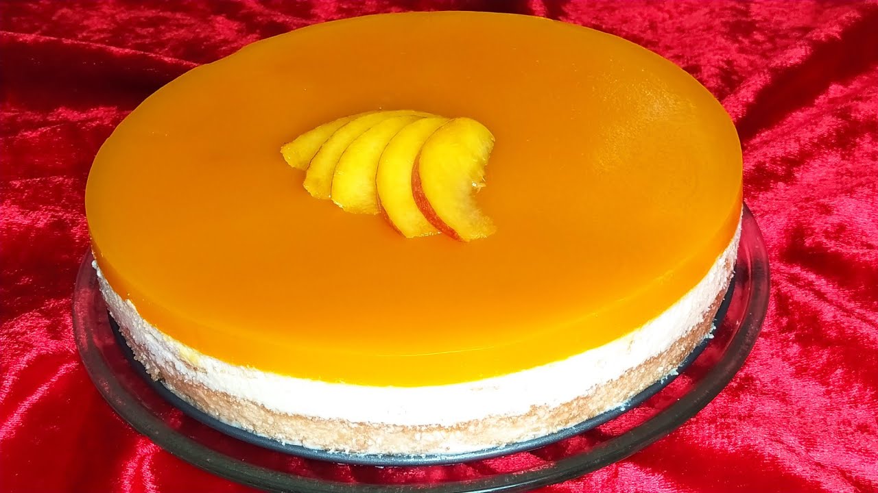 طورطة باردة بالخوخ طوب👌 ولا ألذ على شكل تشيز كيك 😋