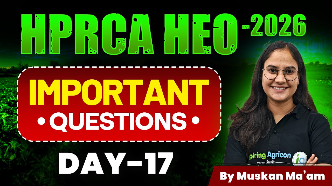 HPRCA HEO Exam - 2026 | Important questions | HP Horticulture Extension Officer | Muskan ma'am
