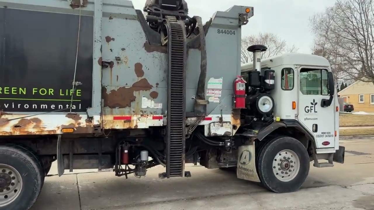 GFL Environmental’s - Ex Advanced Disposal Peterbuilt520 Mcneilus Zr garbage truck.