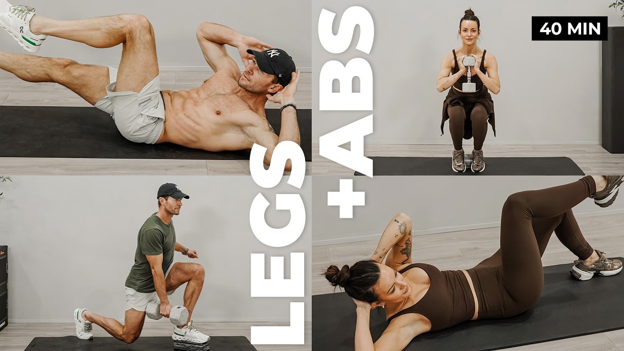 40 Min Lower Body & Abs Workout with Dumbbells at Home