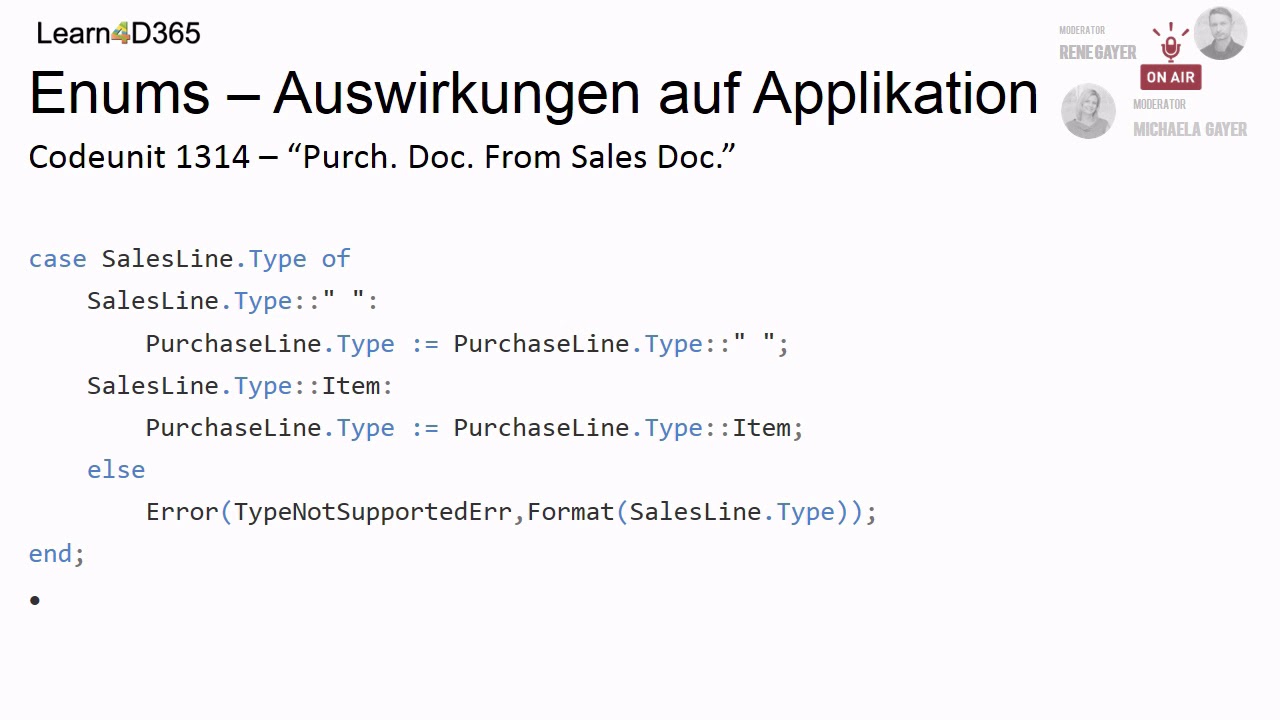 Dynamics 365 Business Central: AL Entwicklung - Enum Datentyp