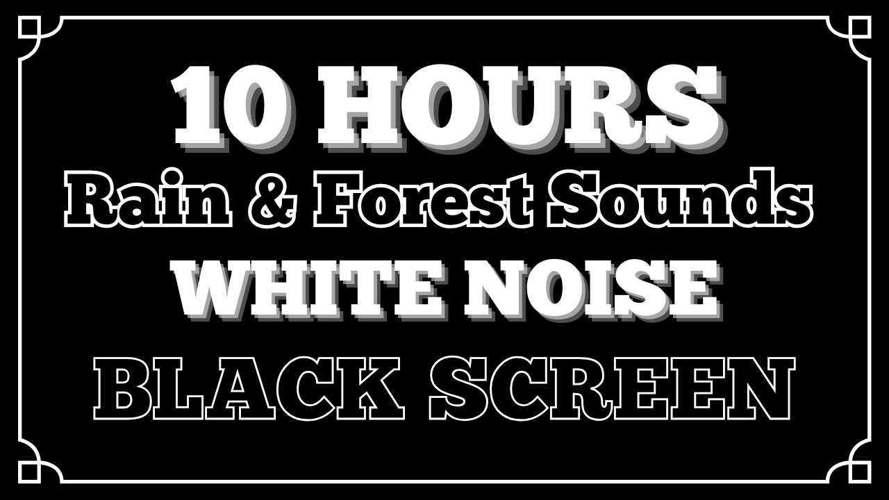 Heavy Rain & Forest White Noise Ambience - 10 Hours - BLACK SCREEN - Sleep Study Relaxation