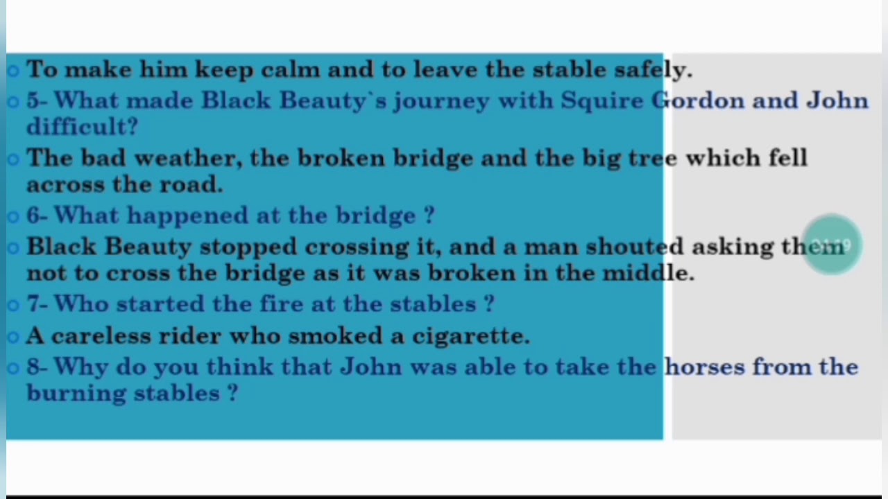 prep  3 Black Beauty ch 2