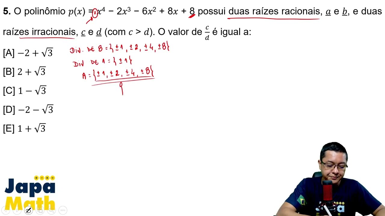 Prova Resolvida EsPCEx(2025 - 2026) - Matemática - Questão 5