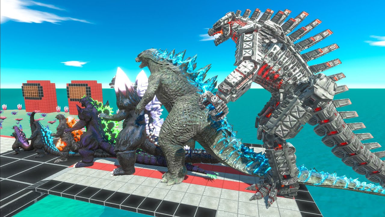 EVOLUTION of MECHAGODZILLA 2021 Size Comparison VS Team Aquatics MEGALODON REX + KING SHARK  - ARBS