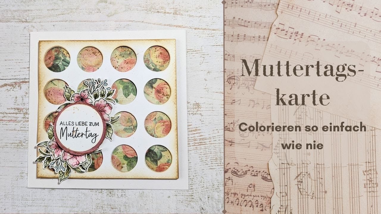 Muttertagskarte basteln mit Action Stanzen I Gerahmt mit Blumen I So EINFACH geht Aquarell