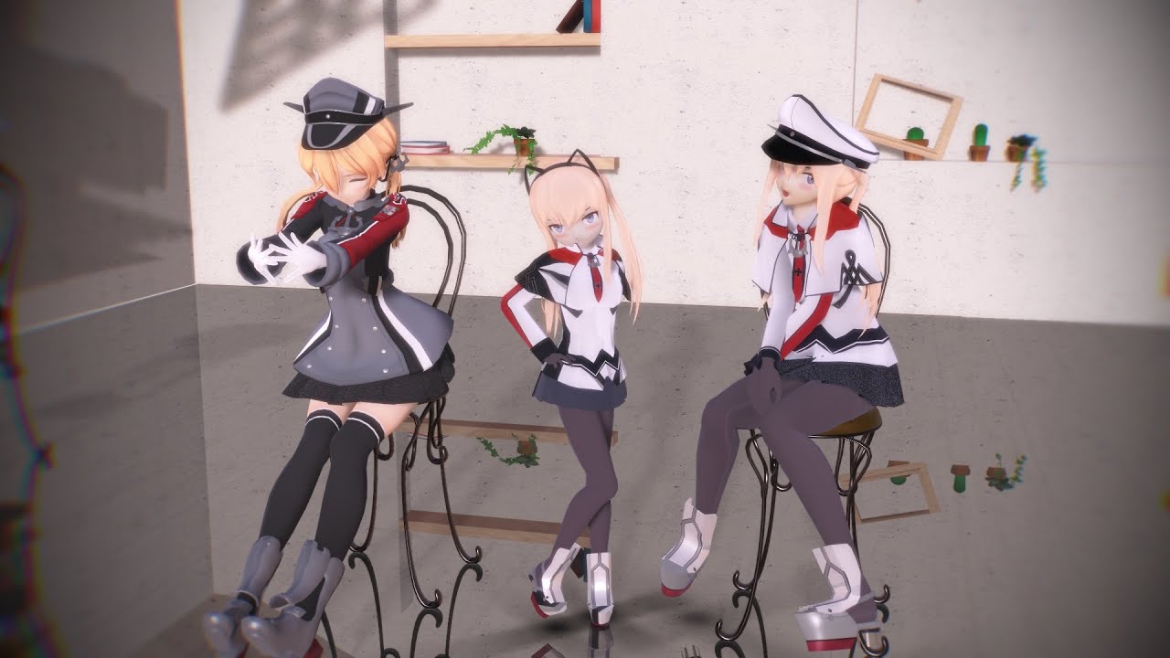 【MMD 艦これ】Prinz  & Graf × オツキミリサイタル