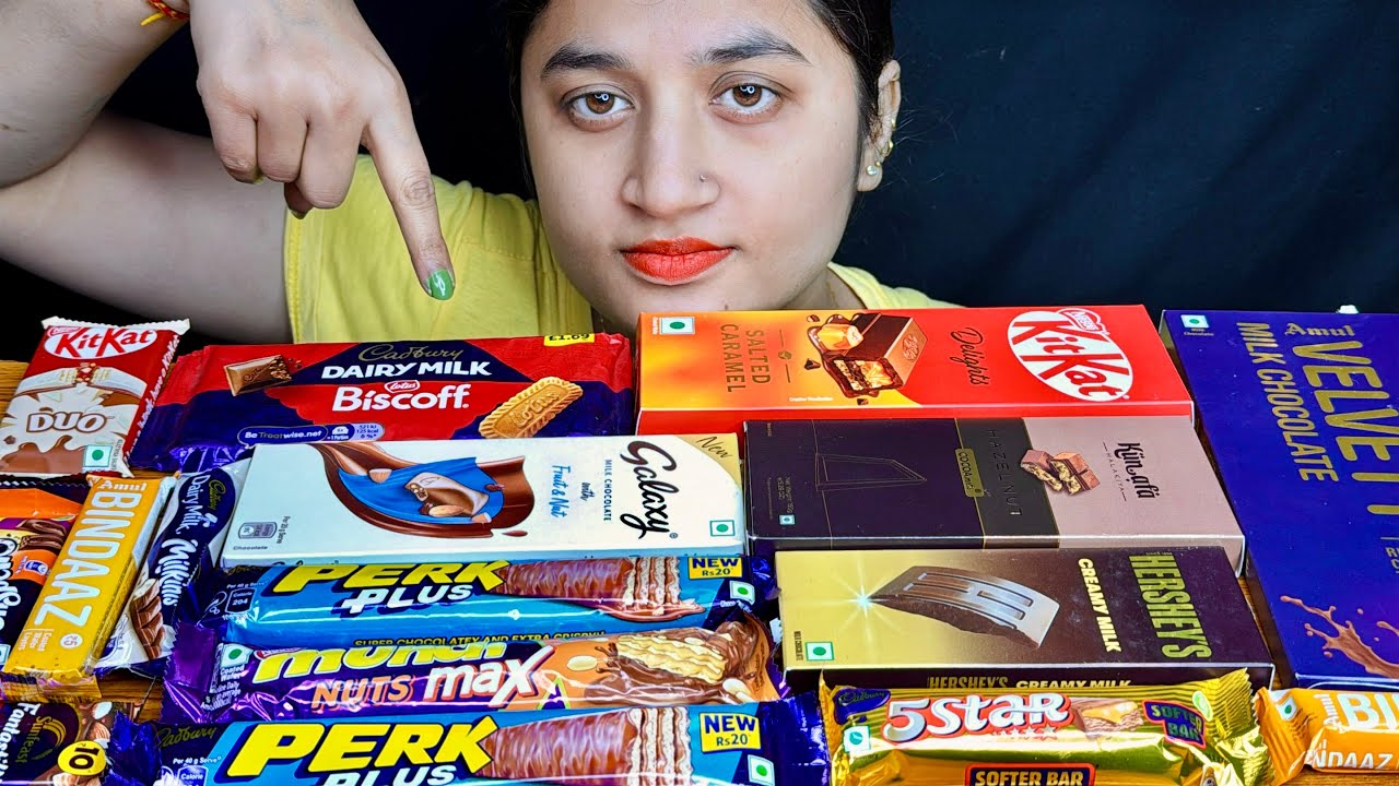 ASMR EATING CHOCOLATE PARTY DAIRY MILK HEART BLUSH,AMUL VELVET,PISTACHIO KUNAFA,KITKAT,HERSHEY’SFOOD
