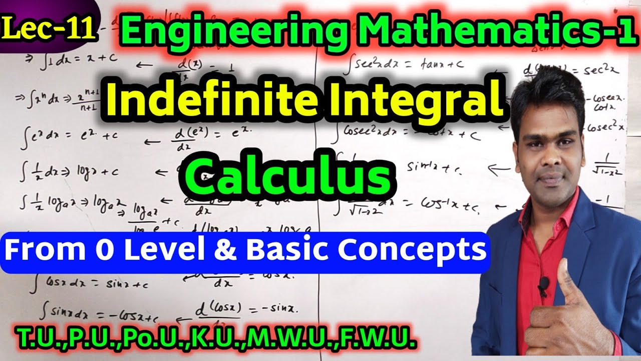 Lec-11 Indefinite Integral | Calculus-Basic Integration Rules, Problems, Formulas Part-1 in Nepali