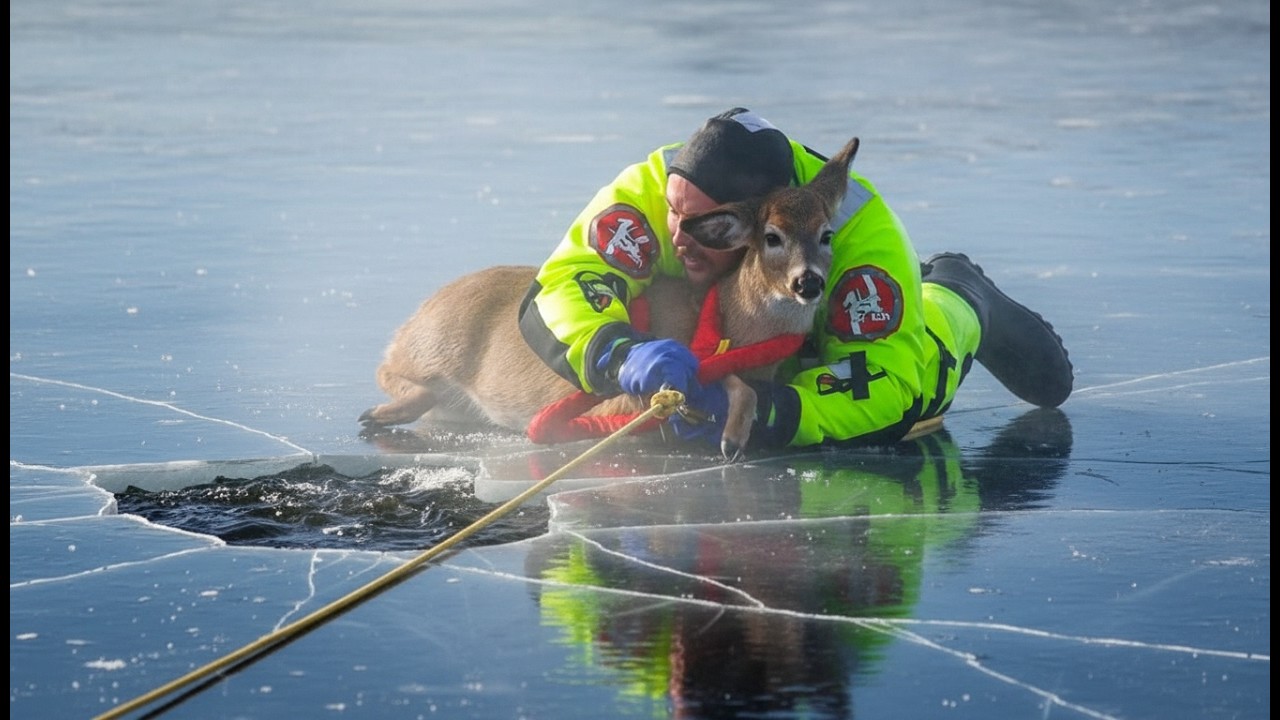 Deer Completely Trusts Firefighter After Calming Embrace – You’ll Cry 🥹❤️