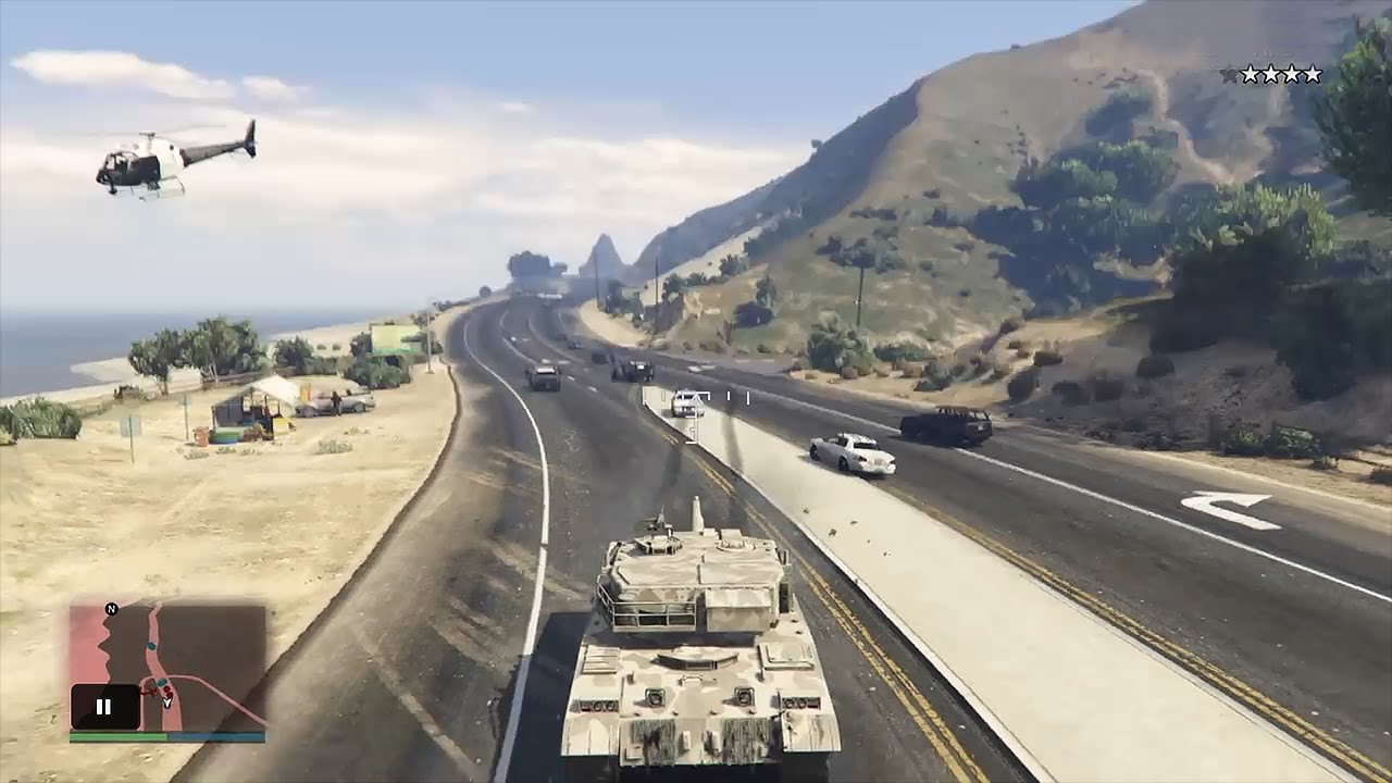 GTA 5 - Stealing a (Rhino) Tank from Fort Zancudo Military Base + Rampage + 5 Star Escape