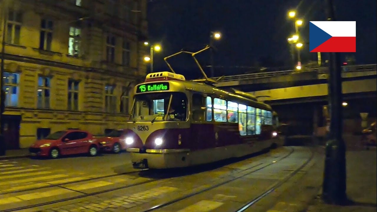 Night Trams of Prague, Czech Republic December 2022
