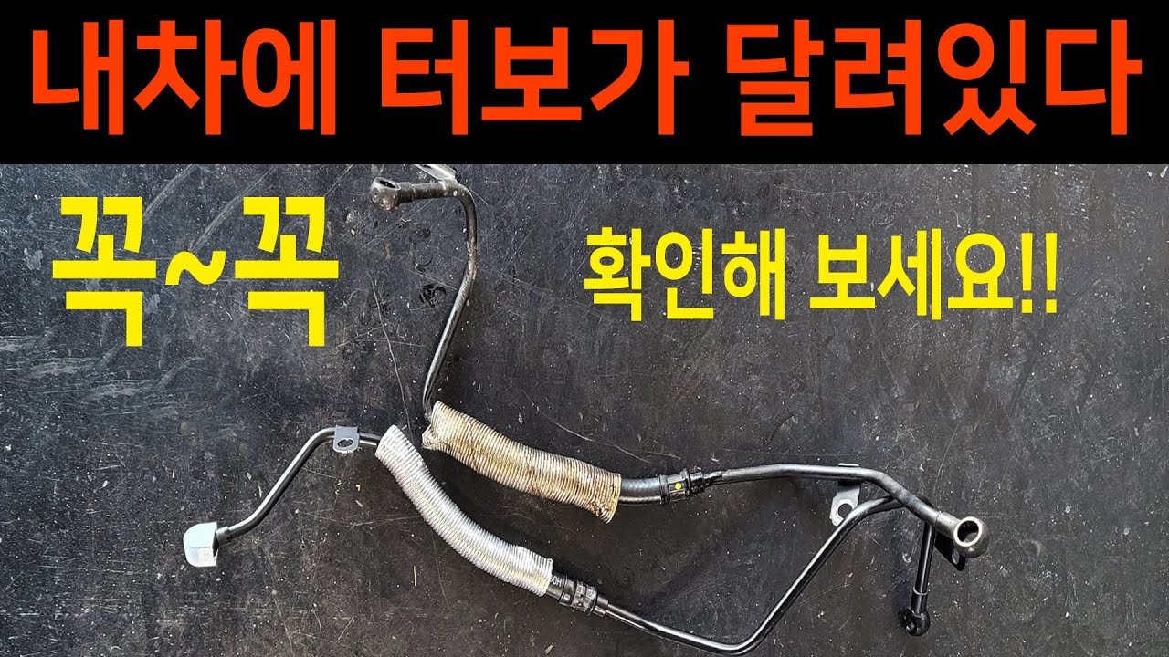 내차가 가솔린이든 디젤이든 터보가 달려있읍니까?ㅣ터보 오일공급호스 확인해 보세요