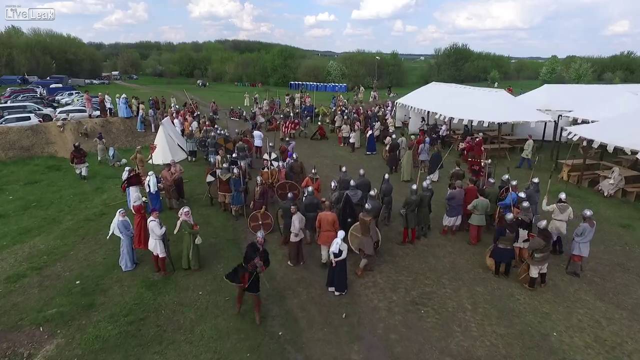 Drone speared at history festival