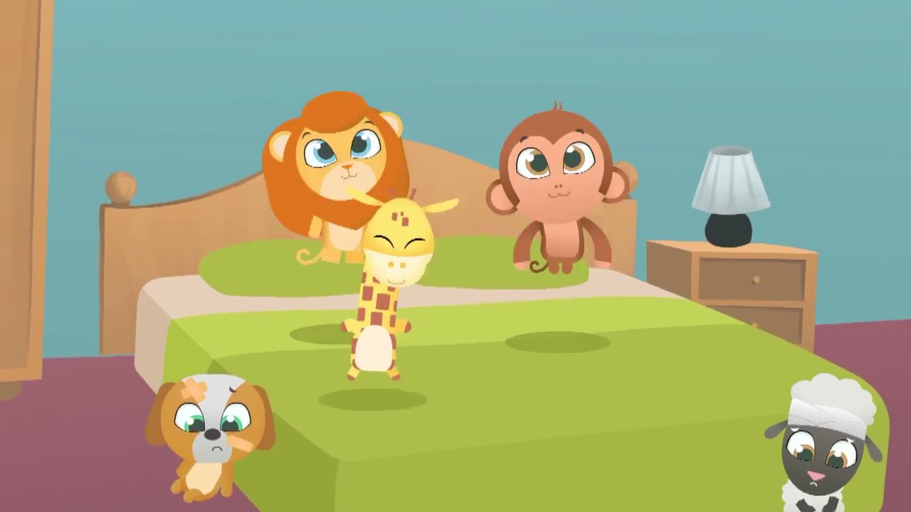 5 Petits Singes Sautent Sur le Lit | Comptines et Chansons Pour Bébés