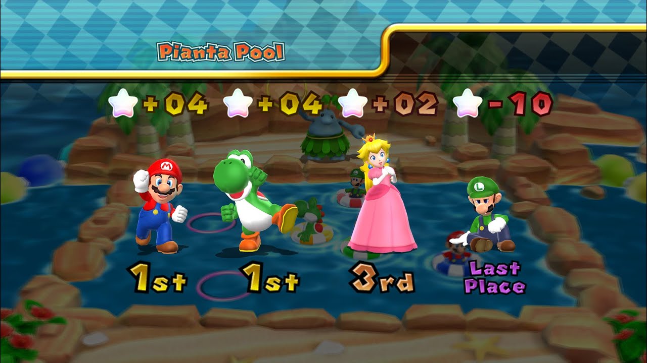 Mario Party 9 - Mario vs Luigi vs Peach vs Yoshi - Magma Mine
