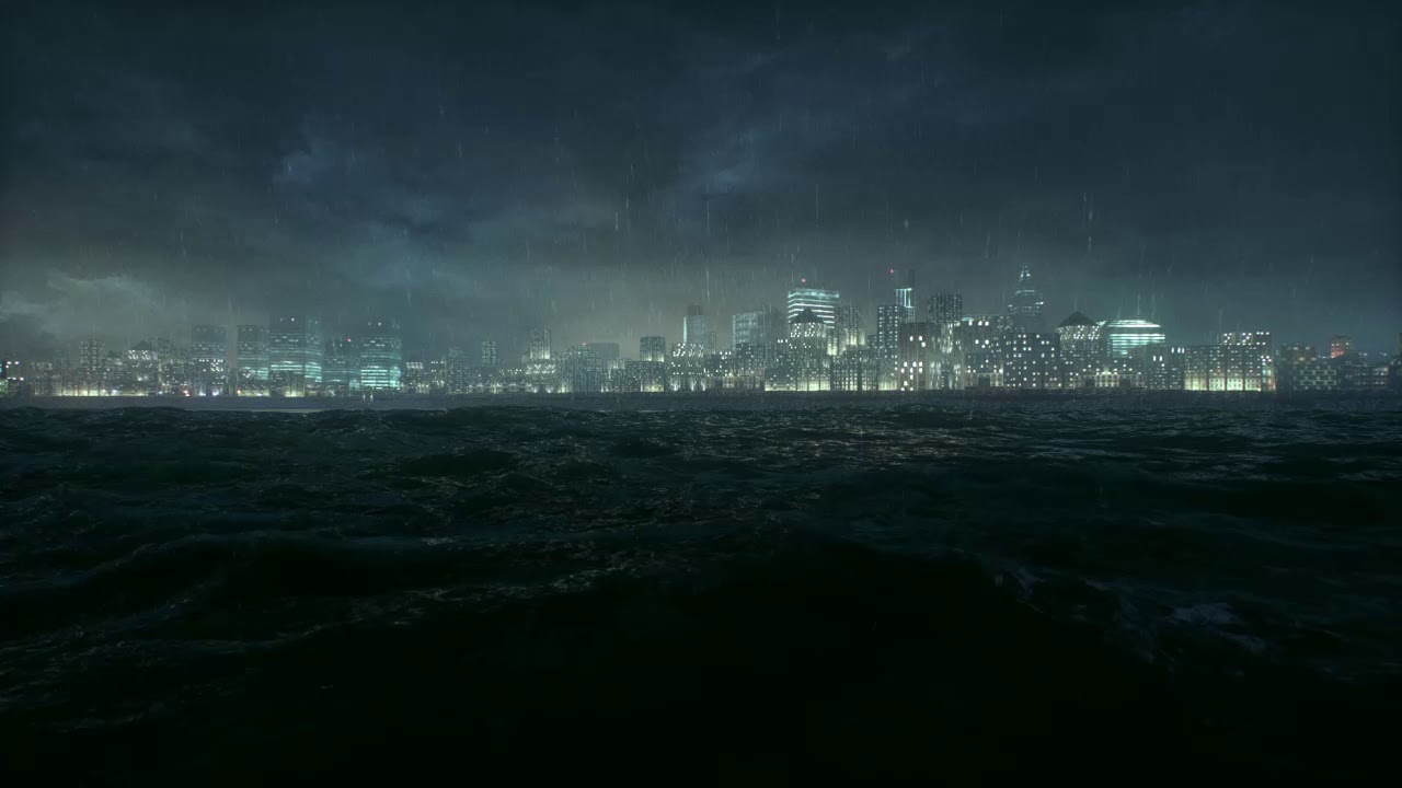 Batman: Arkham Knight (ASMR/Sleep Aid) Gotham by The Sea - Ambient Sounds