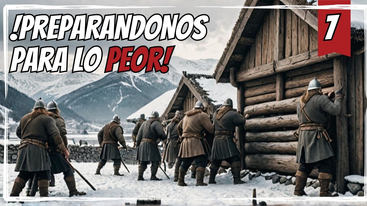 ¡Construyendo los muros de nuestro pueblo vikingos para sobrevivir!