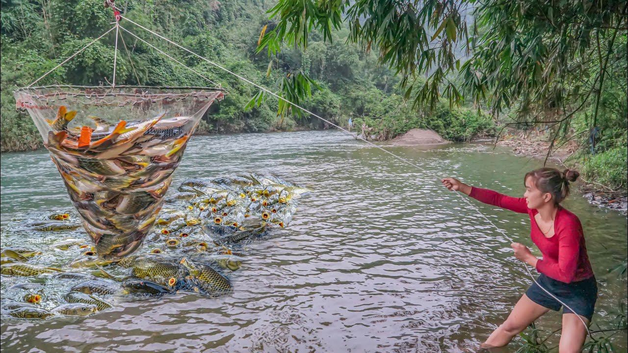 180 Days: REWIND TIMELAPSE, How to Make Simple Fish Trap, The SECRET to FISHING TRAPS and BAIT Tips