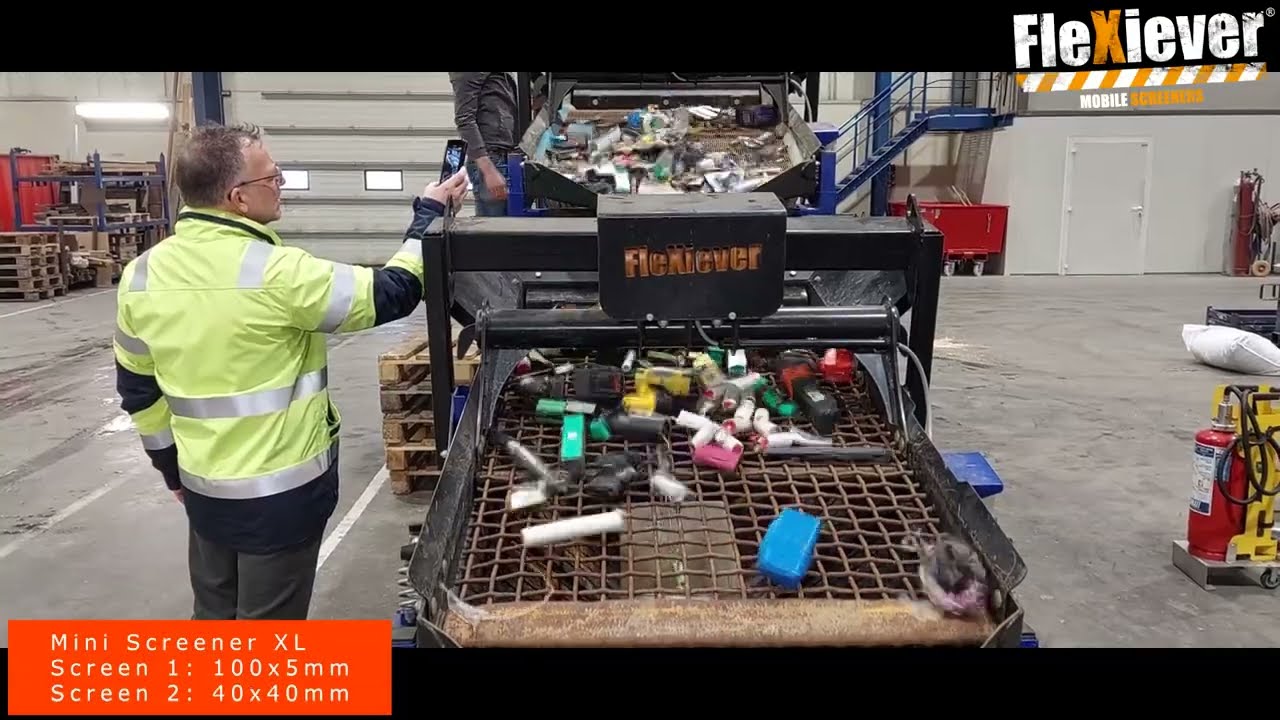 FleXiever Mini Screener XL: sorting batteries - batterijen sorteren - tri des piles