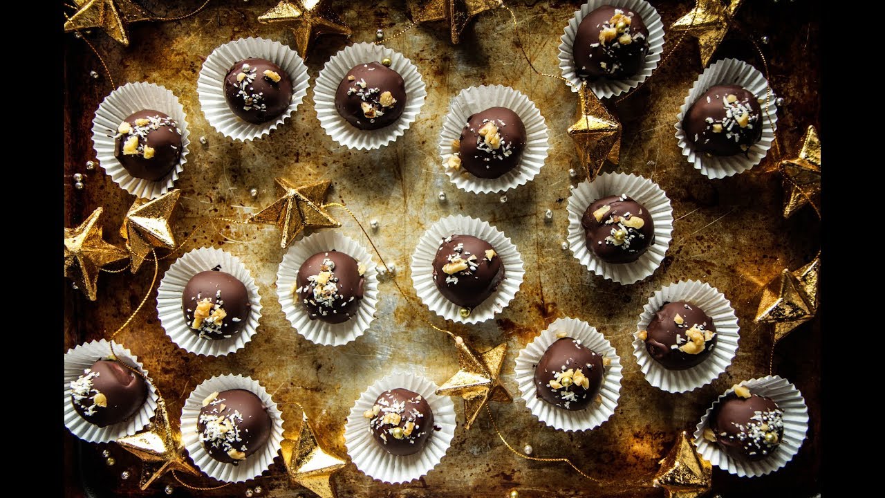 Vegan Chocolate Coconut Walnut Truffles