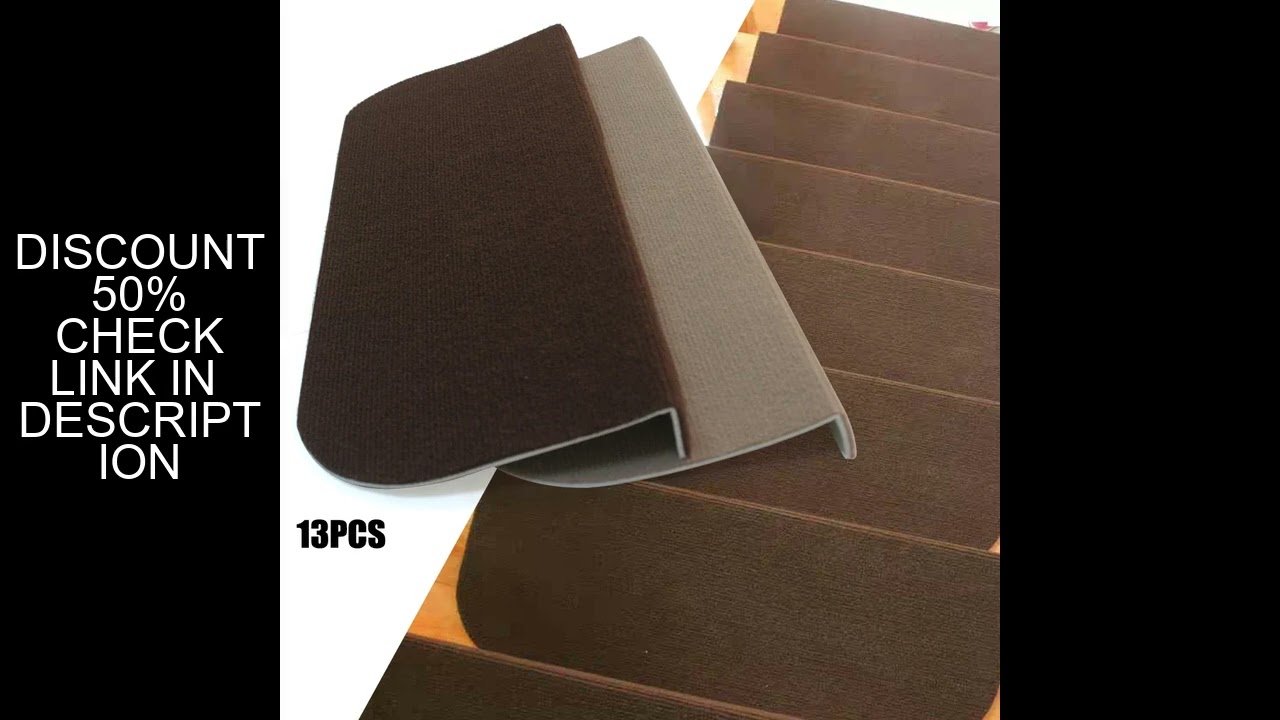 Beige/Brown 13Pcs Stair Treads Carpet Non-Slip Indoor Stair Mat Pads Carpet Rugs 55*20cm