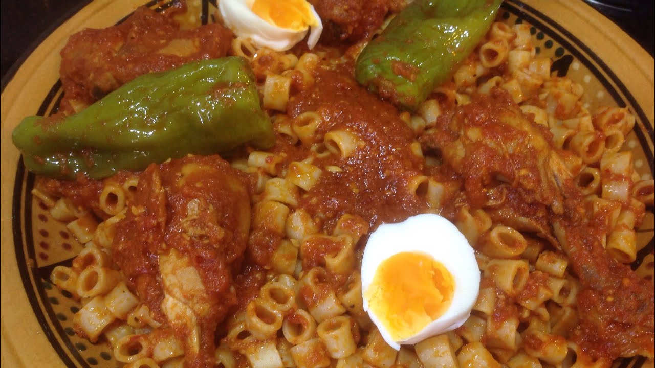 مقرونة فل بالصالصة بالدجاج MAKROUNA SALSA AU POULET