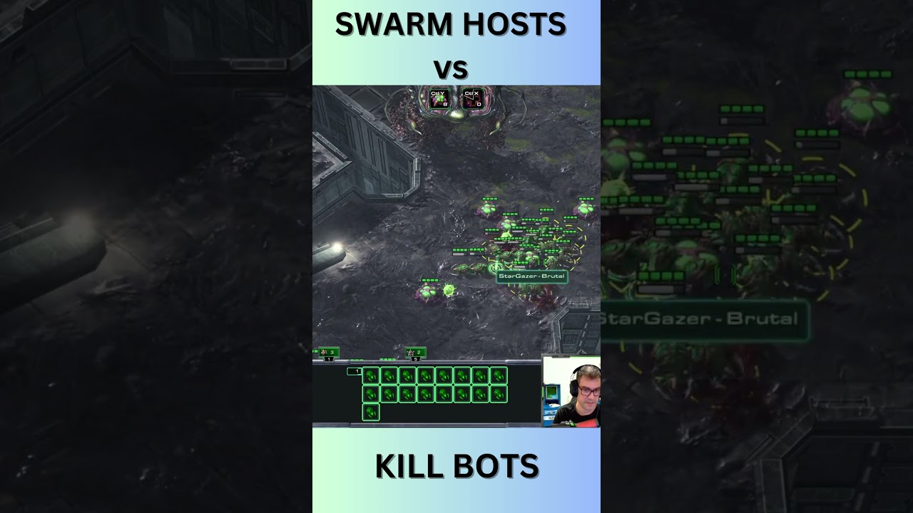 Using SWARM HOSTS to feed KILL BOTS! #starcraft2coop