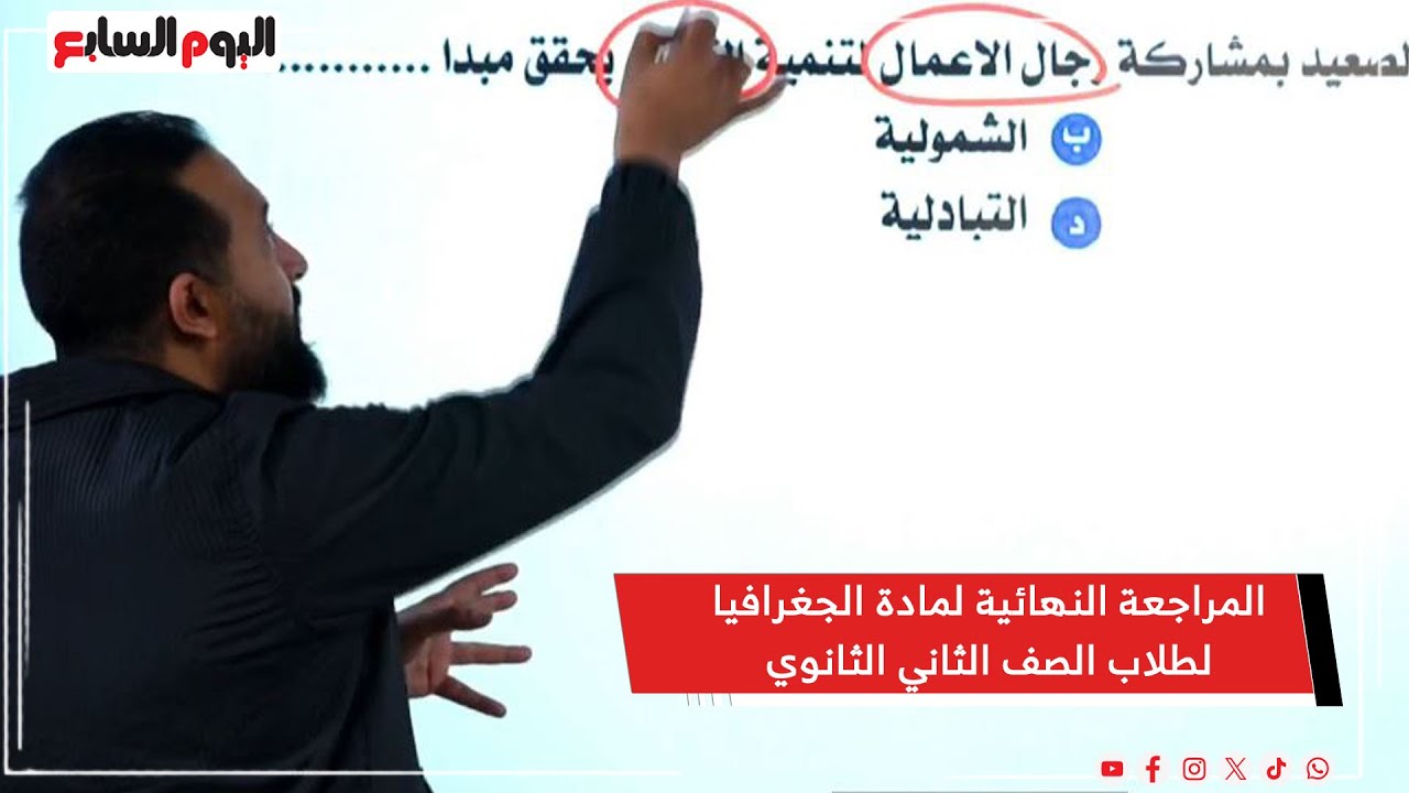 المراجعة النهائية لمادة الجغرافيا لطلاب الصف الثاني الثانوي