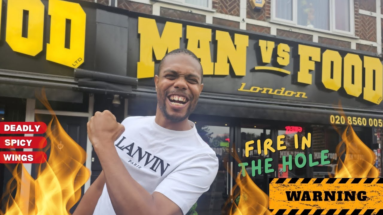 MAN VS FOOD LONDON | Fire In The Hole Challenge | 4 Spicy Wings