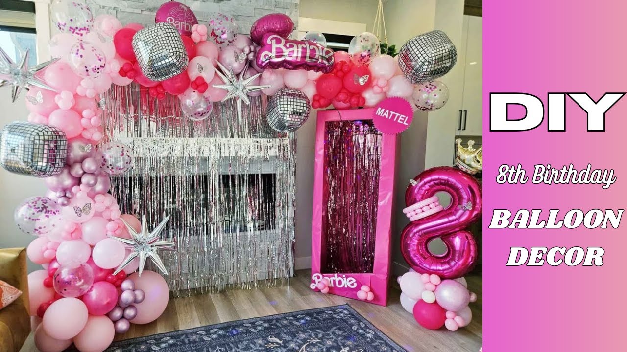 DIY Barbie Balloon Decoration Idea | Pink Birthday Party Decor | Birthday Balloon Decoration at Home