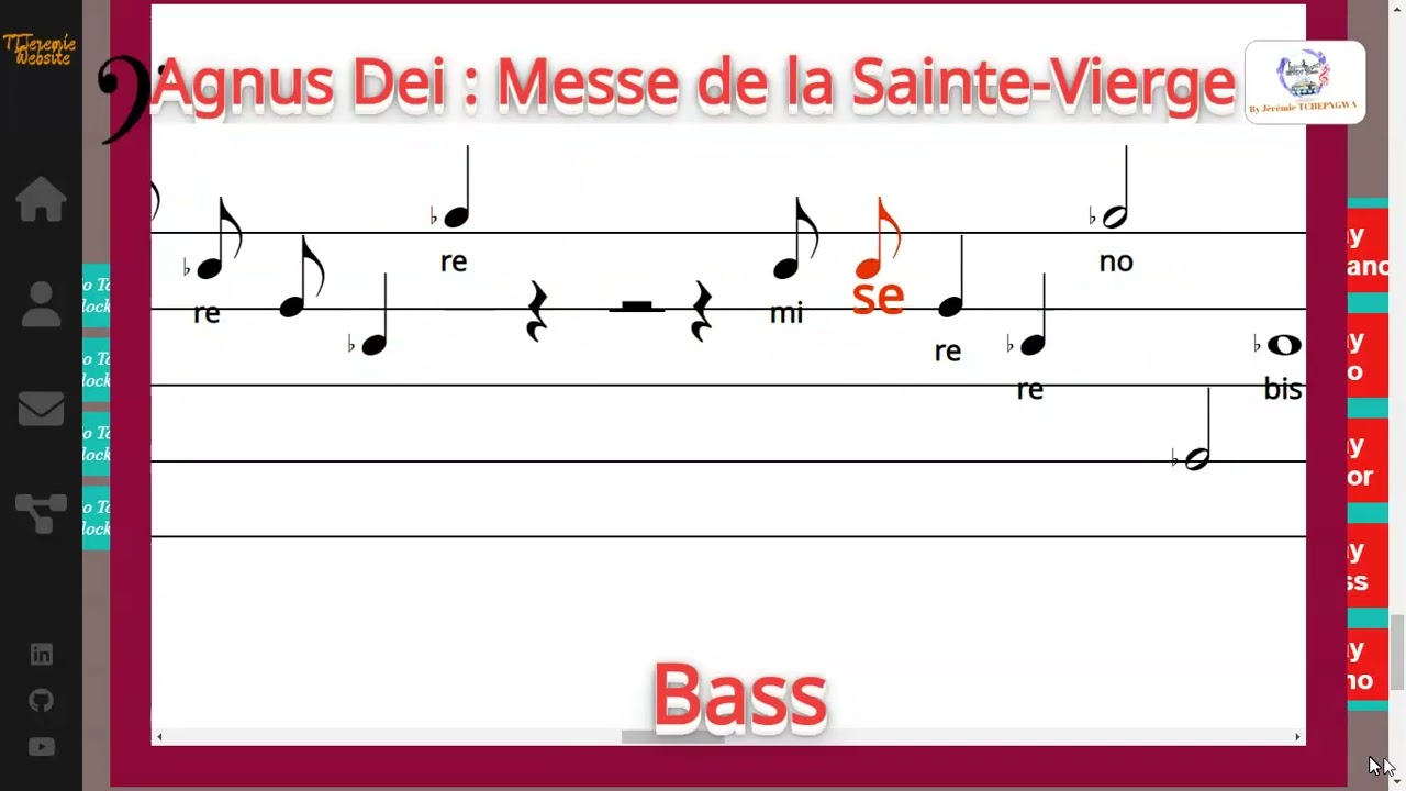 Agnus Dei : Messe de la Sainte-Vierge - Bass
