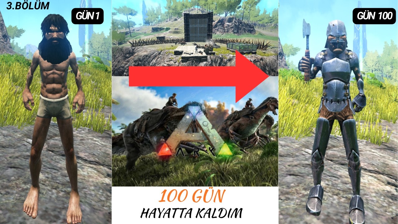 ARK Survival Evolved | 100 GÜN HAYATTA KALMA (Bölüm 3)