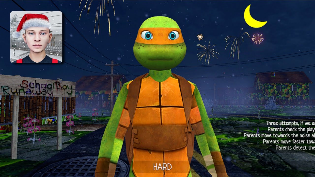 Schoolboy Runaway Stealth but it's Ninja Turtles Theme 🐢! | Full Gameplay