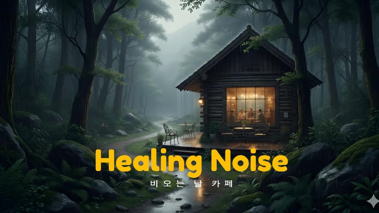 힐링노이즈 빗방울이 피아노를 연주하는 숲 | 정지된 시간 속의 휴식 #힐링노이즈 #힐링  #숲속카페 #빗소리 #피아노 #백색소음 #집중력 #잠잘오는음악 #불면증해소 #ASMR