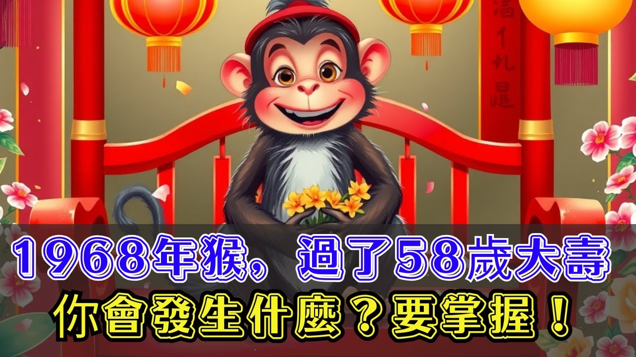 過了58歲就不一樣了！1968年屬猴人，2026年命運真相曝光 #1968年屬猴 #屬猴2026運勢 #2026年屬猴運勢 #生肖猴 #戊申猴 #2026生肖猴運勢 #丙午年屬猴運勢