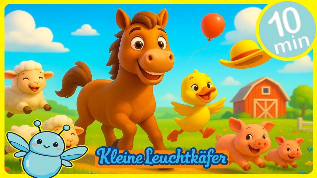 Zähl mit dem Pferd 🐴 + Tierlieder-Sammlung | Lernlieder für Kinder | Kleine Leuchtkäfer