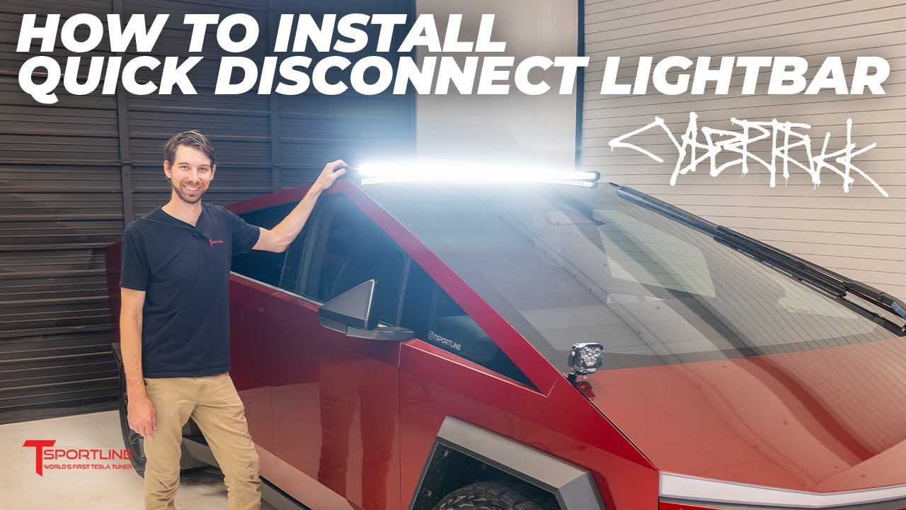 How to Install T Sportline's 50" LED Cybertruck Rooftop Light Bar with Quick Disconnects - Lightbar