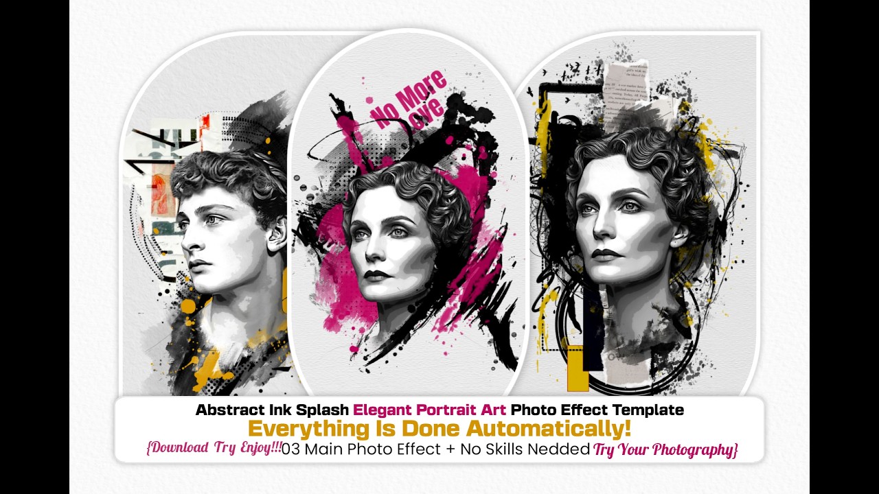 Abstract Ink Splash Elegant Portrait