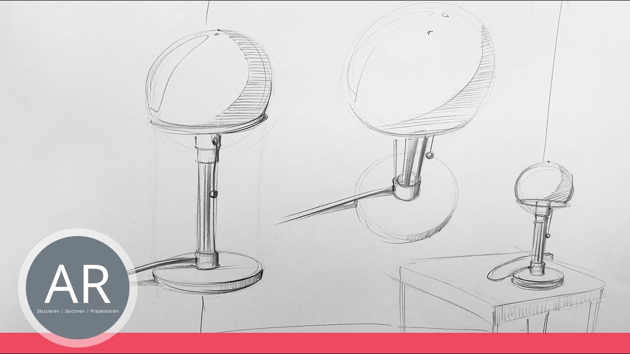 Lampen zeichnen. Produktdesign-Zeichnungen. Bewerbungsmappe Produktdesign