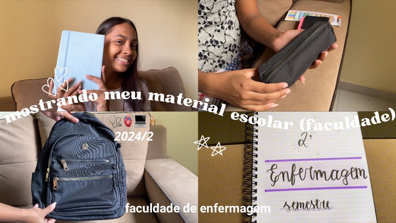 meu material escolar da faculdade - 2024/02 | segundo semestre de enfermagem 🩺🫀💻🧋