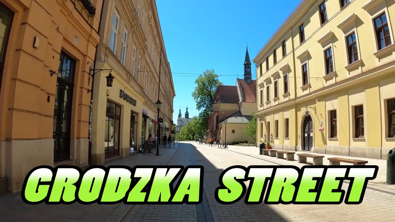 GRODZKA STREET Walking Tour -  Ulica Gordzka Krakow - Poland (4k)