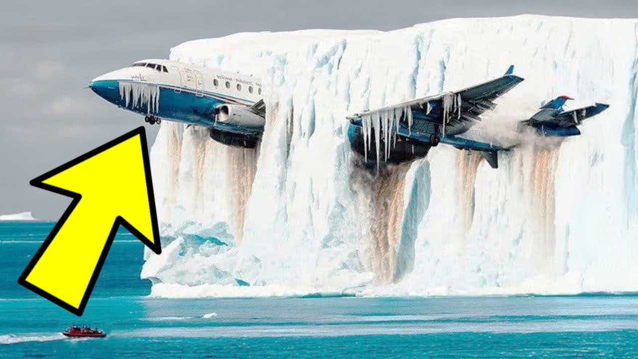RESEARCHERS FIND LONG LOST PLANE IN ICEBERG. AFTER SEEING MOVEMENT, THEY TURN PALE