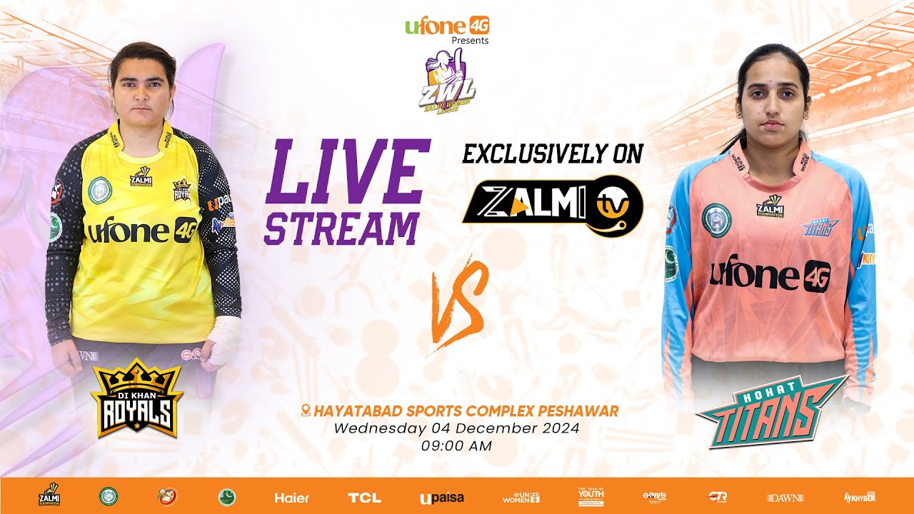 ZALMI  WOMEN LEAGUE | MATCH 04 |DI KHAN ROYAL VS KOHAT TITANS