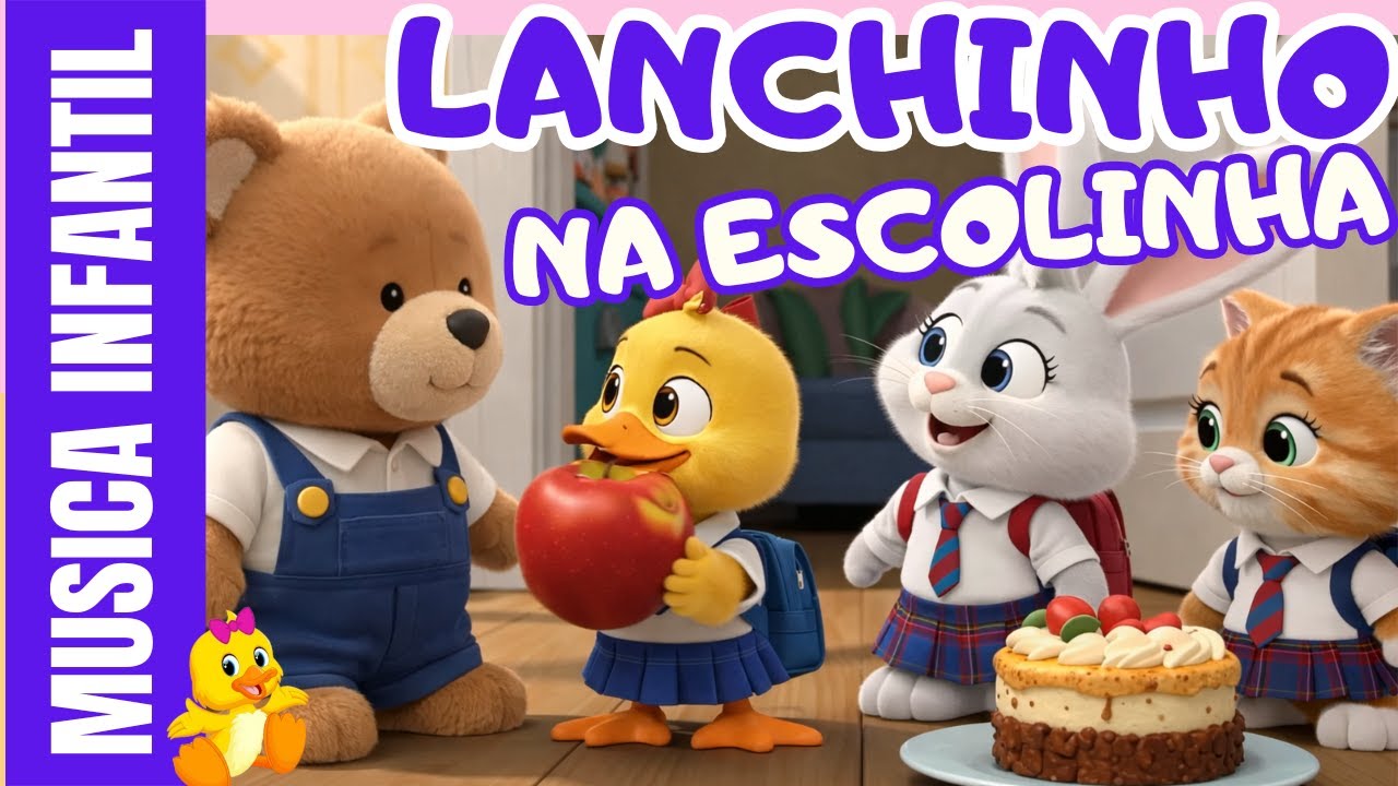 🎵 Hora do Lanchinho na Escolinha | Música Infantil Animada
