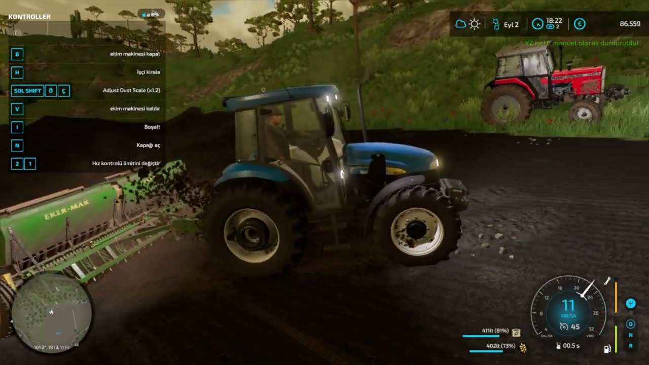 NEW HOLLAND TD85D EKERMAK MİBZER İLE TOHUM EKİYORUZ. #fs22