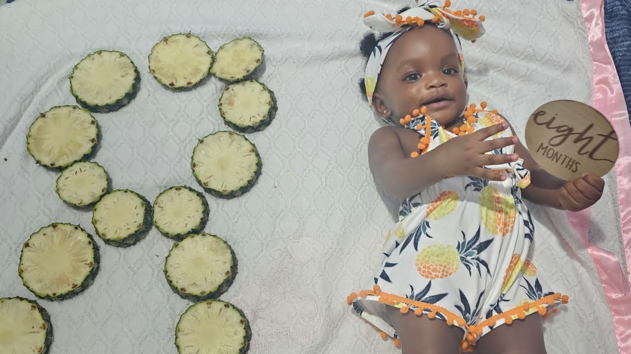 Baby Philiana Turns 8 months| Pineapple Photoshoot| 8 Months Old Baby