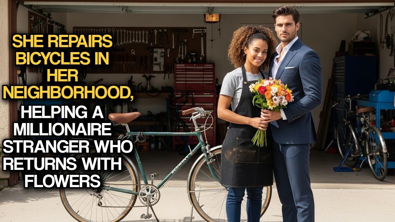 She Repairs Bicycles in Her Neighborhood, Helping a Millionaire Stranger Who Returns With Flowers